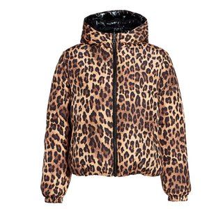 ALICE + OLIVIA Durham Leopard Print Puffer Jacket